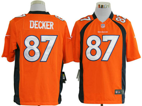 NFL Denver Broncos 87 Decker Authentic orange Nike Game Jerseys